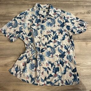 Resort Wear Seasprice Casual Button Down Shirt Mens floral vacation shirt XL